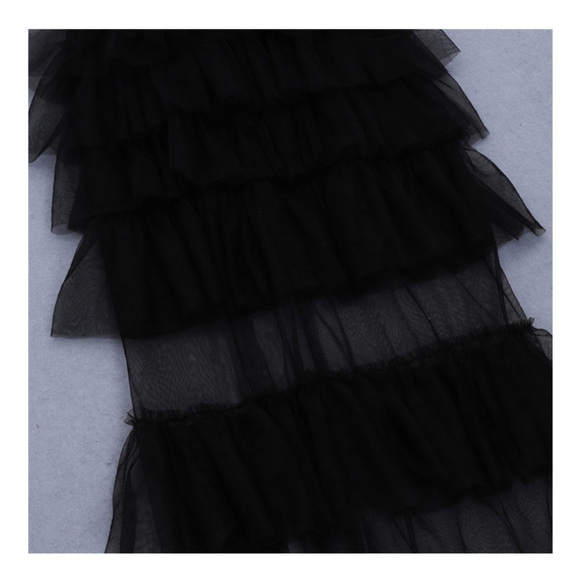 NWT Sexy Bustier High- Low Ruffle Layered Dress - Picture 5 of 5